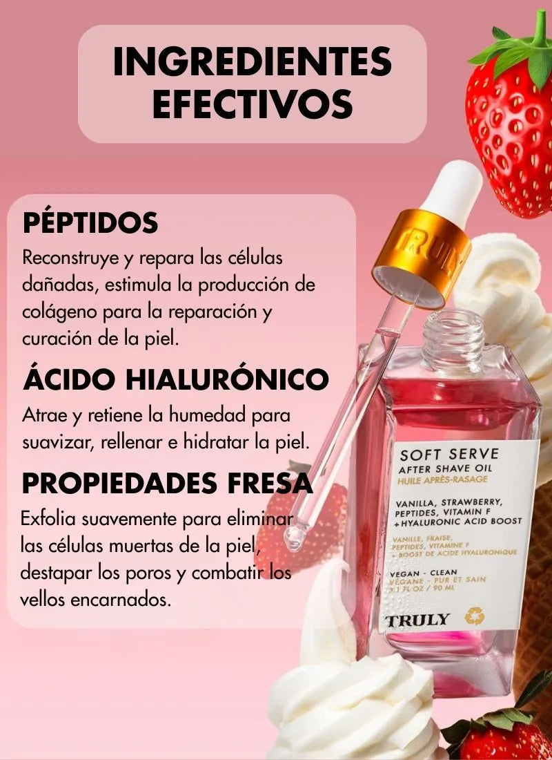 Aceite para después del afeitado de lujo | Tratamiento curativo aclarante e hidratante de la zona intima. Piel suave, sin irritaciones y con aroma irresistible.