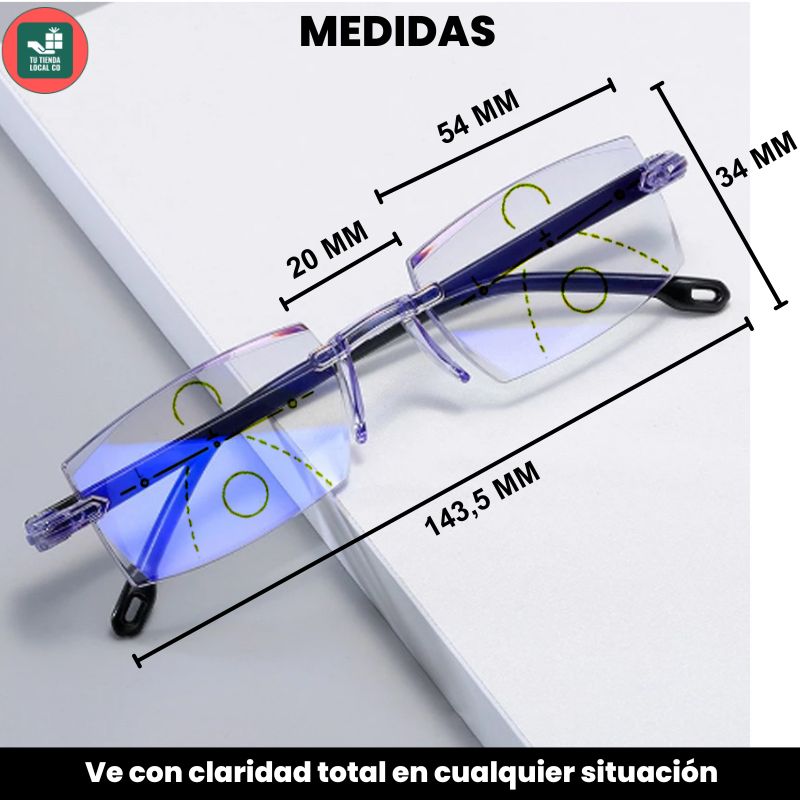 GAFAS MULTIFOCALES INTELIGENTES TR90 CON ZOOM AUTOMÁTICO, PROTECIÓN DE LUZ AZUL Y EFECTO FOTOCROMÁTICO +3.0+ 2.5 +2.0 +1.5