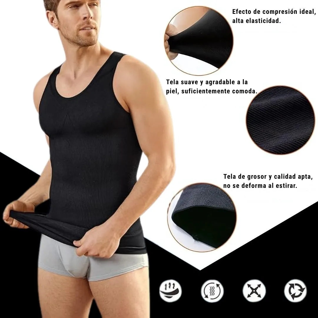 MAXFIT®  COMPRESSION el chaleco camisilla de compresión inteligente que define tu cuerpo y alinea tu postura