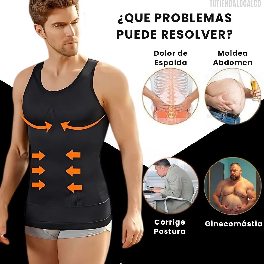 MAXFIT®  COMPRESSION el chaleco camisilla de compresión inteligente que define tu cuerpo y alinea tu postura