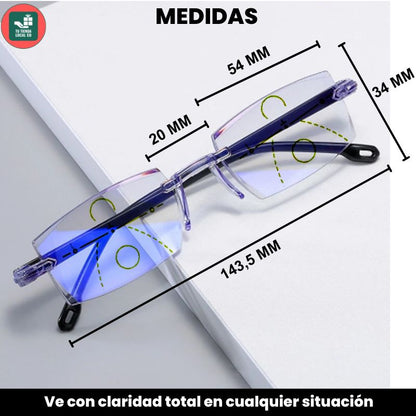 GAFAS MULTIFOCALES INTELIGENTES TR90 CON ZOOM AUTOMÁTICO, PROTECIÓN DE LUZ AZUL Y EFECTO FOTOCROMÁTICO +3.0+ 2.5 +2.0 +1.5