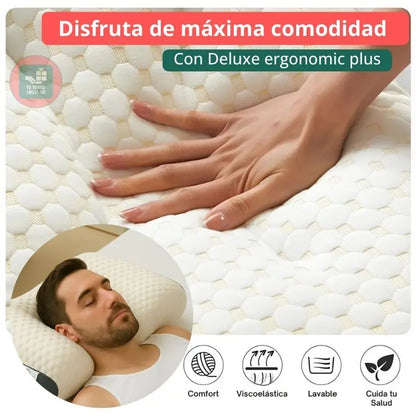 DELUXE ERGONOMIC PLUS | Almohada Ortopédica 3d Con Alineación Cervical Perfecta